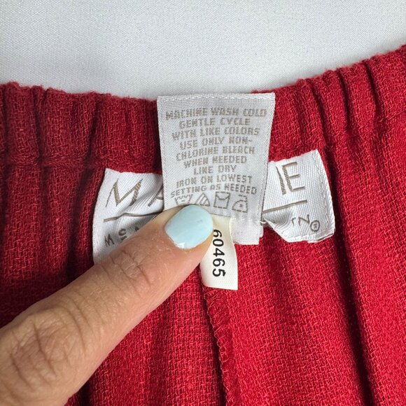NWT Linen Blend Red Capri Pants by Maggie McNaughton Size 1X Summer‎ Vacation - Picture 5 of 8
